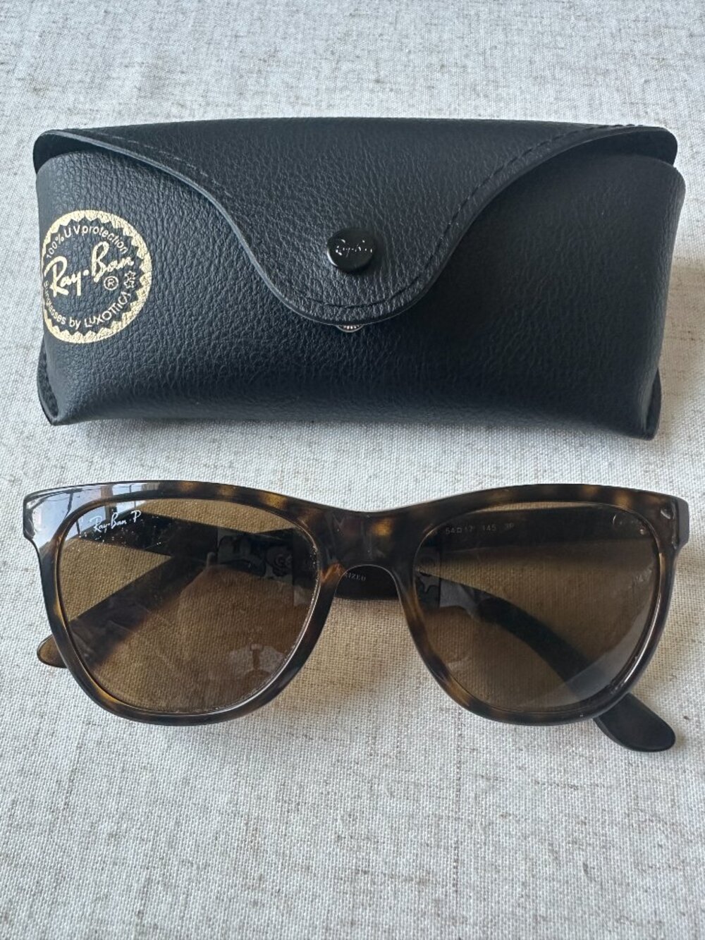 Ray-Ban RB4184 710/83 Polarized Wayfarer Sunglasses Light Havana Havana Tortoise